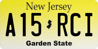 NJ license plate A15RCI