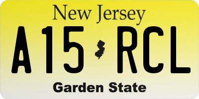NJ license plate A15RCL