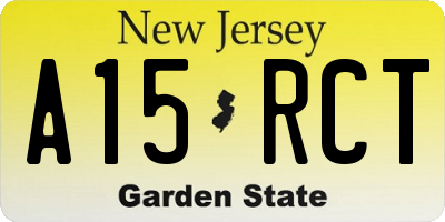 NJ license plate A15RCT