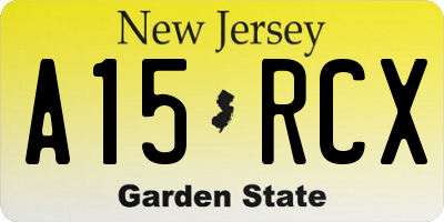 NJ license plate A15RCX