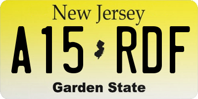 NJ license plate A15RDF