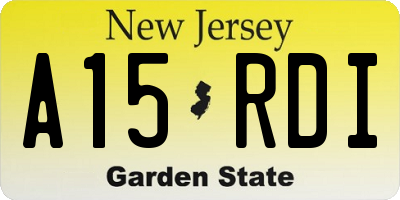 NJ license plate A15RDI