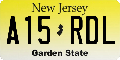 NJ license plate A15RDL