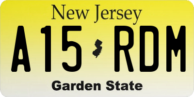 NJ license plate A15RDM