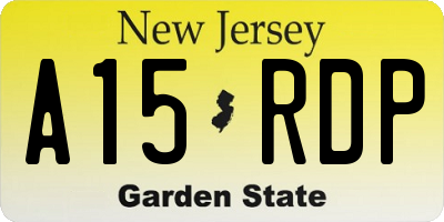 NJ license plate A15RDP