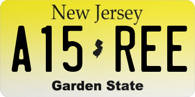 NJ license plate A15REE