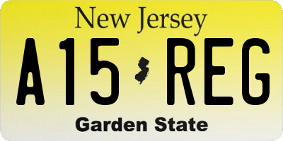 NJ license plate A15REG