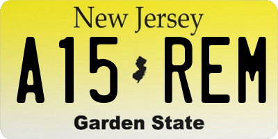 NJ license plate A15REM
