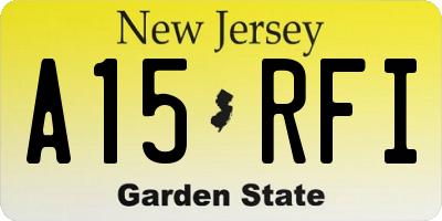 NJ license plate A15RFI