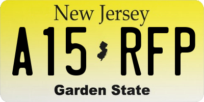 NJ license plate A15RFP