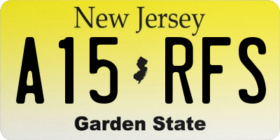 NJ license plate A15RFS