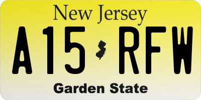 NJ license plate A15RFW
