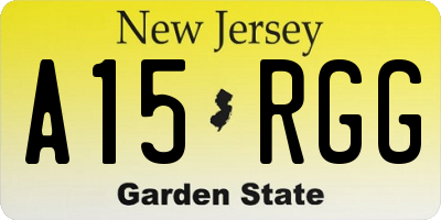 NJ license plate A15RGG