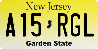 NJ license plate A15RGL