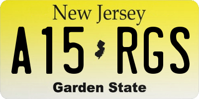 NJ license plate A15RGS