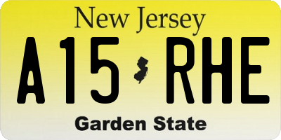 NJ license plate A15RHE