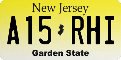 NJ license plate A15RHI