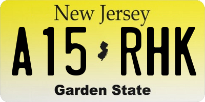 NJ license plate A15RHK