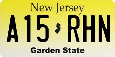 NJ license plate A15RHN