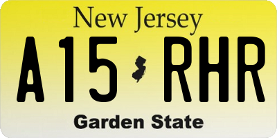 NJ license plate A15RHR