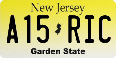 NJ license plate A15RIC