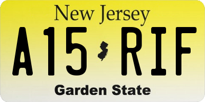 NJ license plate A15RIF