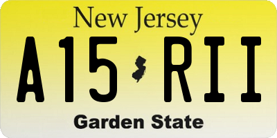 NJ license plate A15RII