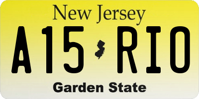 NJ license plate A15RIO