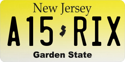 NJ license plate A15RIX