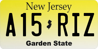 NJ license plate A15RIZ