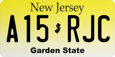 NJ license plate A15RJC