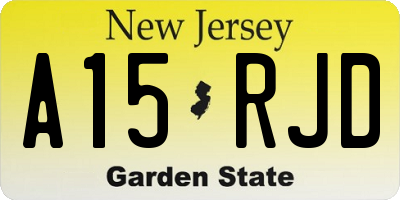 NJ license plate A15RJD