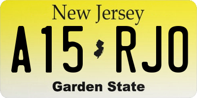 NJ license plate A15RJO