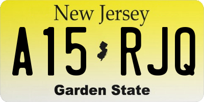 NJ license plate A15RJQ