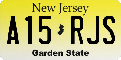 NJ license plate A15RJS