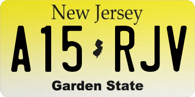 NJ license plate A15RJV