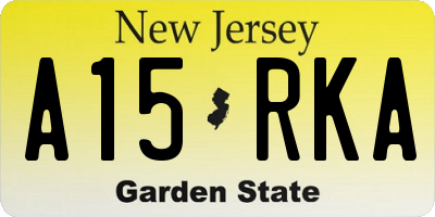 NJ license plate A15RKA