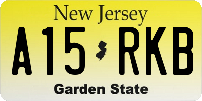 NJ license plate A15RKB