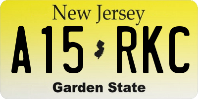 NJ license plate A15RKC