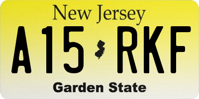 NJ license plate A15RKF
