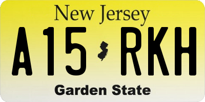 NJ license plate A15RKH