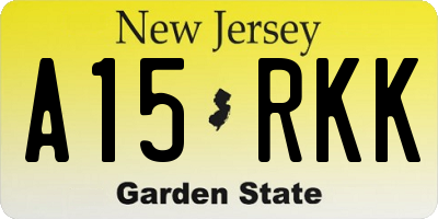 NJ license plate A15RKK