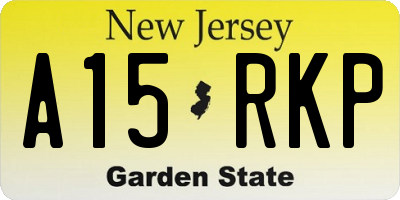 NJ license plate A15RKP