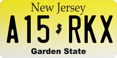 NJ license plate A15RKX
