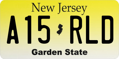 NJ license plate A15RLD