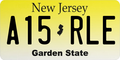 NJ license plate A15RLE