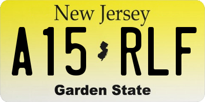 NJ license plate A15RLF