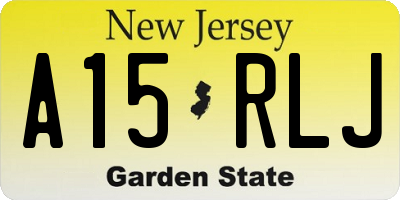 NJ license plate A15RLJ