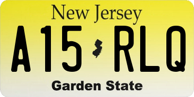 NJ license plate A15RLQ