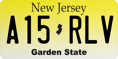 NJ license plate A15RLV